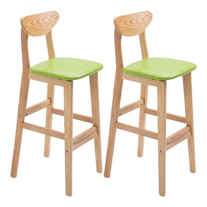 Scandinavian Milk Tea Shop Footrest Stool Matte Finish Solid Wood Bar Stool Fruit Green 2 Piece Set Clearhalo 'Bar Furniture' 'Bar Stools' 'bar_stools' 'furn' 'furn_bar_stools' 'Furniture' 'furniture_bar_stools' 'Kitchen & Dining Furniture' 4875642