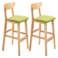 Scandinavian Milk Tea Shop Footrest Stool Matte Finish Solid Wood Bar Stool Green 2 Piece Set Clearhalo 'Bar Furniture' 'Bar Stools' 'bar_stools' 'furn' 'furn_bar_stools' 'Furniture' 'furniture_bar_stools' 'Kitchen & Dining Furniture' 4875643