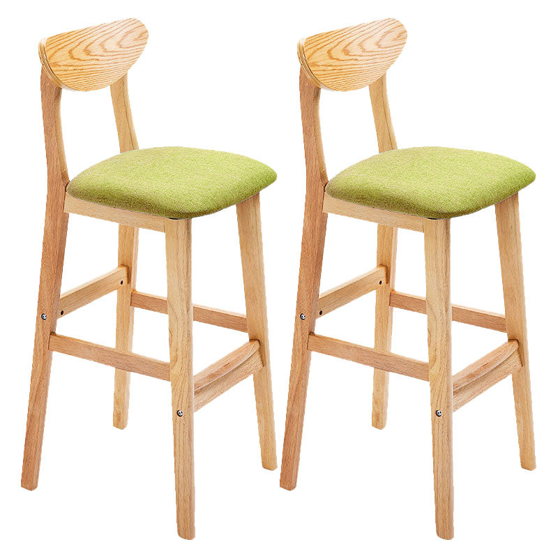 Scandinavian Milk Tea Shop Footrest Stool Matte Finish Solid Wood Bar Stool Green 2 Piece Set Clearhalo 'Bar Furniture' 'Bar Stools' 'bar_stools' 'furn' 'furn_bar_stools' 'Furniture' 'furniture_bar_stools' 'Kitchen & Dining Furniture' 4875643