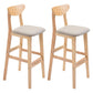 Scandinavian Milk Tea Shop Footrest Stool Matte Finish Solid Wood Bar Stool Khaki 2 Piece Set Clearhalo 'Bar Furniture' 'Bar Stools' 'bar_stools' 'furn' 'furn_bar_stools' 'Furniture' 'furniture_bar_stools' 'Kitchen & Dining Furniture' 4875644