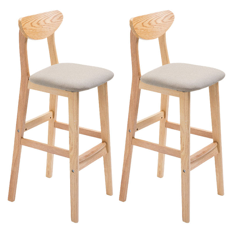 Scandinavian Milk Tea Shop Footrest Stool Matte Finish Solid Wood Bar Stool Khaki 2 Piece Set Clearhalo 'Bar Furniture' 'Bar Stools' 'bar_stools' 'furn' 'furn_bar_stools' 'Furniture' 'furniture_bar_stools' 'Kitchen & Dining Furniture' 4875644