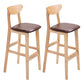 Scandinavian Milk Tea Shop Footrest Stool Matte Finish Solid Wood Bar Stool Brown 2 Piece Set Clearhalo 'Bar Furniture' 'Bar Stools' 'bar_stools' 'furn' 'furn_bar_stools' 'Furniture' 'furniture_bar_stools' 'Kitchen & Dining Furniture' 4875645