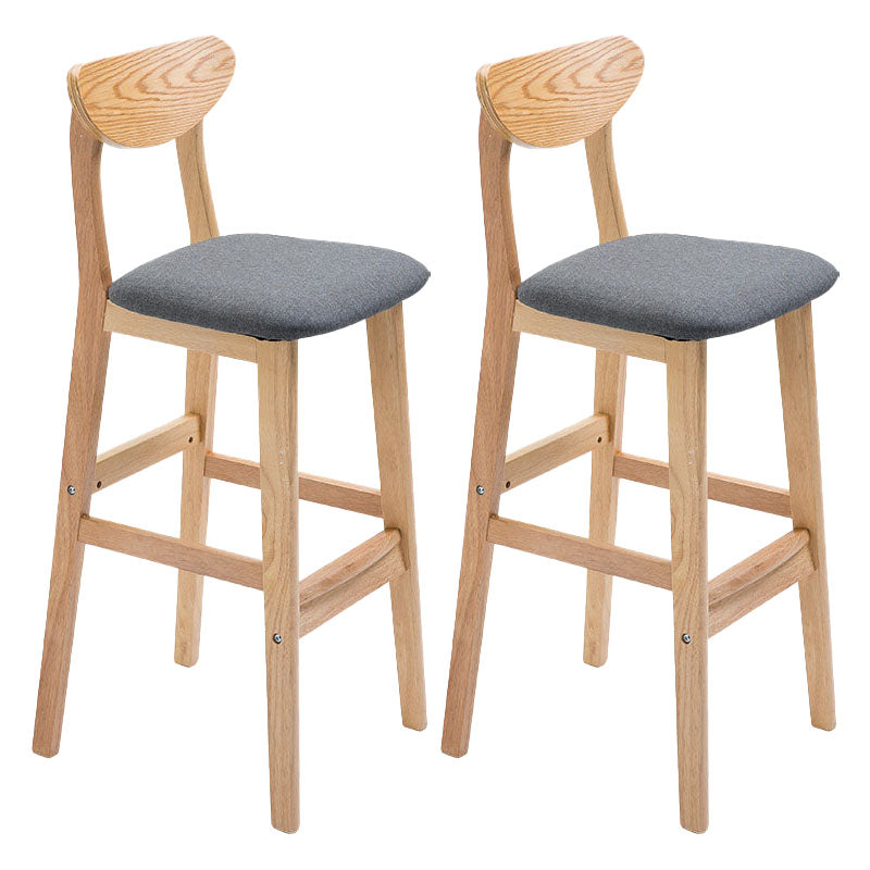 Scandinavian Milk Tea Shop Footrest Stool Matte Finish Solid Wood Bar Stool Grey 2 Piece Set Clearhalo 'Bar Furniture' 'Bar Stools' 'bar_stools' 'furn' 'furn_bar_stools' 'Furniture' 'furniture_bar_stools' 'Kitchen & Dining Furniture' 4875646