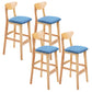 Scandinavian Milk Tea Shop Footrest Stool Matte Finish Solid Wood Bar Stool Blue 4 Piece Set Clearhalo 'Bar Furniture' 'Bar Stools' 'bar_stools' 'furn' 'furn_bar_stools' 'Furniture' 'furniture_bar_stools' 'Kitchen & Dining Furniture' 4875648