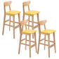 Scandinavian Milk Tea Shop Footrest Stool Matte Finish Solid Wood Bar Stool Yellow 4 Piece Set Clearhalo 'Bar Furniture' 'Bar Stools' 'bar_stools' 'furn' 'furn_bar_stools' 'Furniture' 'furniture_bar_stools' 'Kitchen & Dining Furniture' 4875649