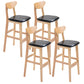 Scandinavian Milk Tea Shop Footrest Stool Matte Finish Solid Wood Bar Stool Black 4 Piece Set Clearhalo 'Bar Furniture' 'Bar Stools' 'bar_stools' 'furn' 'furn_bar_stools' 'Furniture' 'furniture_bar_stools' 'Kitchen & Dining Furniture' 4875650