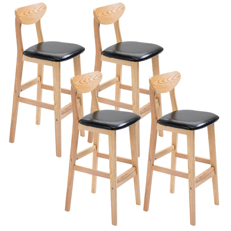 Scandinavian Milk Tea Shop Footrest Stool Matte Finish Solid Wood Bar Stool Black 4 Piece Set Clearhalo 'Bar Furniture' 'Bar Stools' 'bar_stools' 'furn' 'furn_bar_stools' 'Furniture' 'furniture_bar_stools' 'Kitchen & Dining Furniture' 4875650