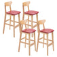 Scandinavian Milk Tea Shop Footrest Stool Matte Finish Solid Wood Bar Stool Red 4 Piece Set Clearhalo 'Bar Furniture' 'Bar Stools' 'bar_stools' 'furn' 'furn_bar_stools' 'Furniture' 'furniture_bar_stools' 'Kitchen & Dining Furniture' 4875651
