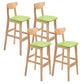 Scandinavian Milk Tea Shop Footrest Stool Matte Finish Solid Wood Bar Stool Fruit Green 4 Piece Set Clearhalo 'Bar Furniture' 'Bar Stools' 'bar_stools' 'furn' 'furn_bar_stools' 'Furniture' 'furniture_bar_stools' 'Kitchen & Dining Furniture' 4875654