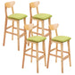 Scandinavian Milk Tea Shop Footrest Stool Matte Finish Solid Wood Bar Stool Green 4 Piece Set Clearhalo 'Bar Furniture' 'Bar Stools' 'bar_stools' 'furn' 'furn_bar_stools' 'Furniture' 'furniture_bar_stools' 'Kitchen & Dining Furniture' 4875655