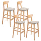 Scandinavian Milk Tea Shop Footrest Stool Matte Finish Solid Wood Bar Stool Khaki 4 Piece Set Clearhalo 'Bar Furniture' 'Bar Stools' 'bar_stools' 'furn' 'furn_bar_stools' 'Furniture' 'furniture_bar_stools' 'Kitchen & Dining Furniture' 4875656