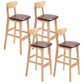 Scandinavian Milk Tea Shop Footrest Stool Matte Finish Solid Wood Bar Stool Brown 4 Piece Set Clearhalo 'Bar Furniture' 'Bar Stools' 'bar_stools' 'furn' 'furn_bar_stools' 'Furniture' 'furniture_bar_stools' 'Kitchen & Dining Furniture' 4875657