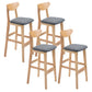 Scandinavian Milk Tea Shop Footrest Stool Matte Finish Solid Wood Bar Stool Grey 4 Piece Set Clearhalo 'Bar Furniture' 'Bar Stools' 'bar_stools' 'furn' 'furn_bar_stools' 'Furniture' 'furniture_bar_stools' 'Kitchen & Dining Furniture' 4875658