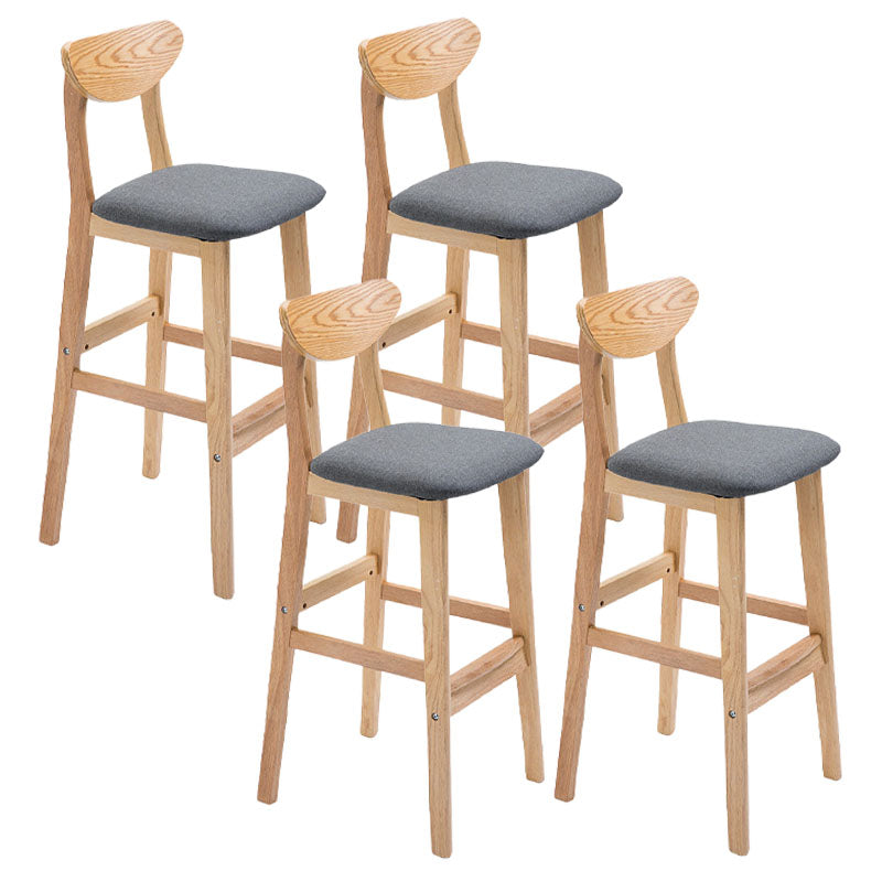 Scandinavian Milk Tea Shop Footrest Stool Matte Finish Solid Wood Bar Stool Grey 4 Piece Set Clearhalo 'Bar Furniture' 'Bar Stools' 'bar_stools' 'furn' 'furn_bar_stools' 'Furniture' 'furniture_bar_stools' 'Kitchen & Dining Furniture' 4875658