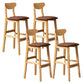 Scandinavian Milk Tea Shop Footrest Stool Matte Finish Solid Wood Bar Stool Coffee 4 Piece Set Clearhalo 'Bar Furniture' 'Bar Stools' 'bar_stools' 'furn' 'furn_bar_stools' 'Furniture' 'furniture_bar_stools' 'Kitchen & Dining Furniture' 4875659