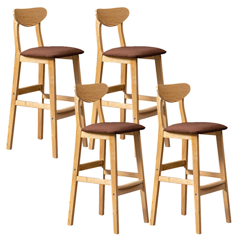 Scandinavian Milk Tea Shop Footrest Stool Matte Finish Solid Wood Bar Stool Coffee 4 Piece Set Clearhalo 'Bar Furniture' 'Bar Stools' 'bar_stools' 'furn' 'furn_bar_stools' 'Furniture' 'furniture_bar_stools' 'Kitchen & Dining Furniture' 4875659