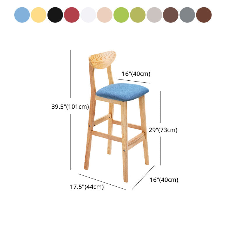 Scandinavian Milk Tea Shop Footrest Stool Matte Finish Solid Wood Bar Stool Clearhalo 'Bar Furniture' 'Bar Stools' 'bar_stools' 'furn' 'furn_bar_stools' 'Furniture' 'furniture_bar_stools' 'Kitchen & Dining Furniture' 4875660