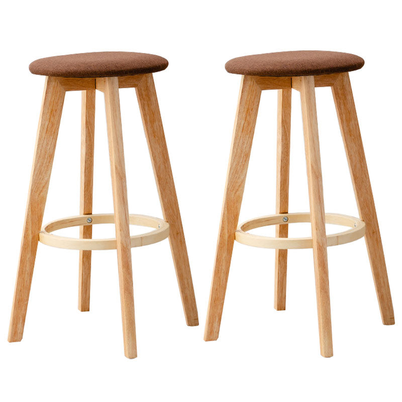 Scandinavian Matte Finish Solid Wood Bar Stool Restaurant Footrest Stool Light Coffee 2 Piece Set Clearhalo 'Bar Furniture' 'Bar Stools' 'bar_stools' 'furn' 'furn_bar_stools' 'Furniture' 'furniture_bar_stools' 'Kitchen & Dining Furniture' 4875663