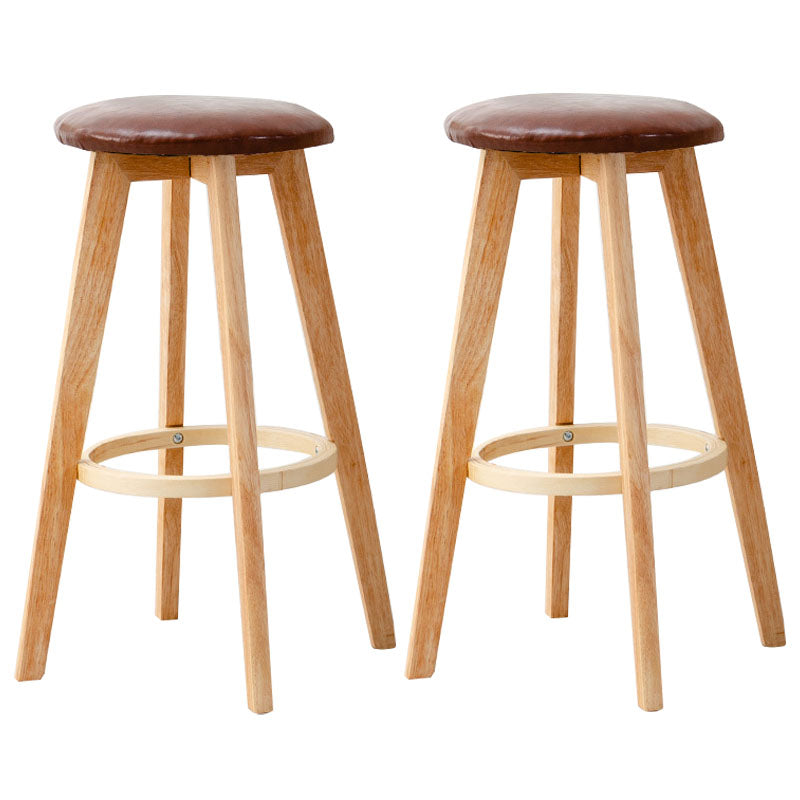 Scandinavian Matte Finish Solid Wood Bar Stool Restaurant Footrest Stool Coffee 2 Piece Set Clearhalo 'Bar Furniture' 'Bar Stools' 'bar_stools' 'furn' 'furn_bar_stools' 'Furniture' 'furniture_bar_stools' 'Kitchen & Dining Furniture' 4875666