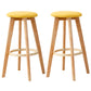 Scandinavian Matte Finish Solid Wood Bar Stool Restaurant Footrest Stool Light Yellow 2 Piece Set Clearhalo 'Bar Furniture' 'Bar Stools' 'bar_stools' 'furn' 'furn_bar_stools' 'Furniture' 'furniture_bar_stools' 'Kitchen & Dining Furniture' 4875667