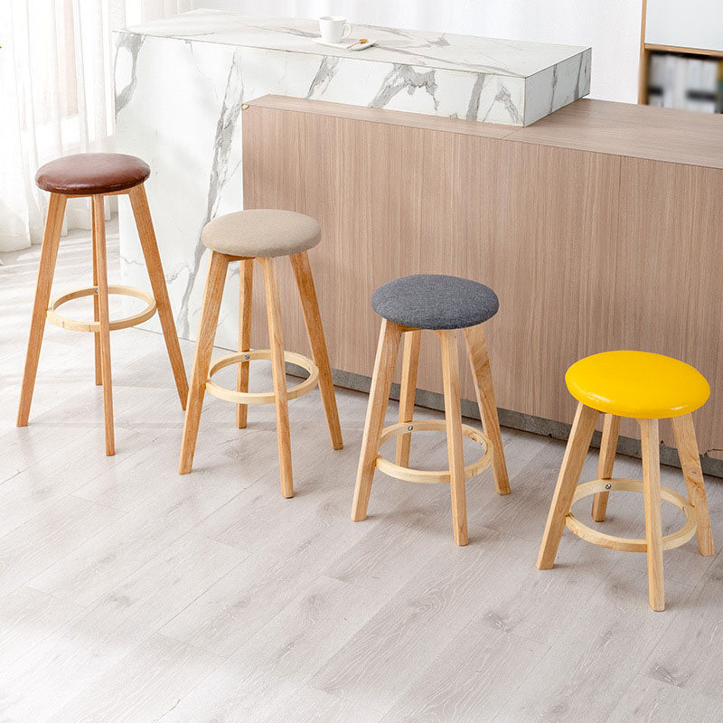 Scandinavian Matte Finish Solid Wood Bar Stool Restaurant Footrest Stool Clearhalo 'Bar Furniture' 'Bar Stools' 'bar_stools' 'furn' 'furn_bar_stools' 'Furniture' 'furniture_bar_stools' 'Kitchen & Dining Furniture' 4875668