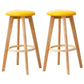 Scandinavian Matte Finish Solid Wood Bar Stool Restaurant Footrest Stool Yellow 2 Piece Set Clearhalo 'Bar Furniture' 'Bar Stools' 'bar_stools' 'furn' 'furn_bar_stools' 'Furniture' 'furniture_bar_stools' 'Kitchen & Dining Furniture' 4875669