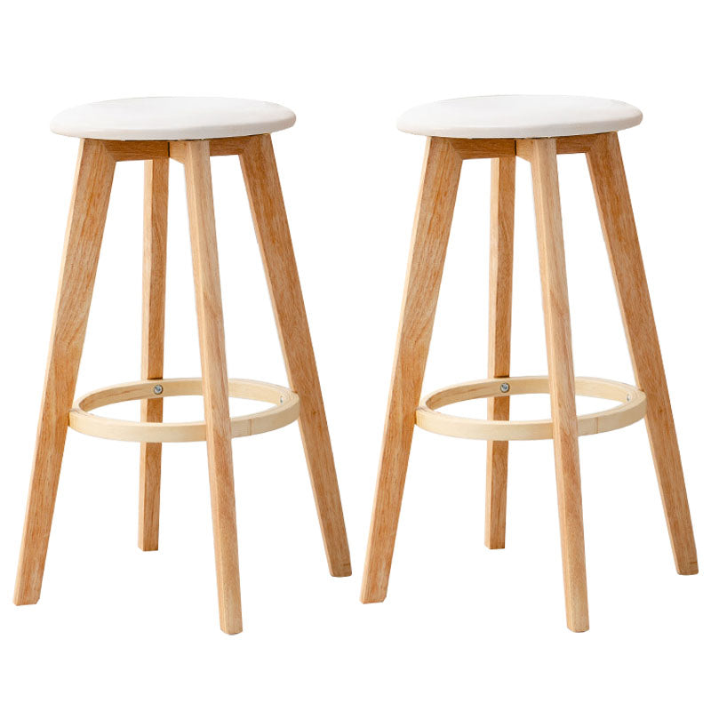 Scandinavian Matte Finish Solid Wood Bar Stool Restaurant Footrest Stool White 2 Piece Set Clearhalo 'Bar Furniture' 'Bar Stools' 'bar_stools' 'furn' 'furn_bar_stools' 'Furniture' 'furniture_bar_stools' 'Kitchen & Dining Furniture' 4875671