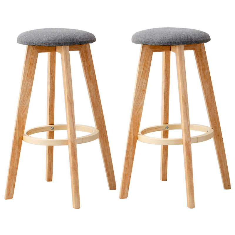 Scandinavian Matte Finish Solid Wood Bar Stool Restaurant Footrest Stool Grey 2 Piece Set Clearhalo 'Bar Furniture' 'Bar Stools' 'bar_stools' 'furn' 'furn_bar_stools' 'Furniture' 'furniture_bar_stools' 'Kitchen & Dining Furniture' 4875673