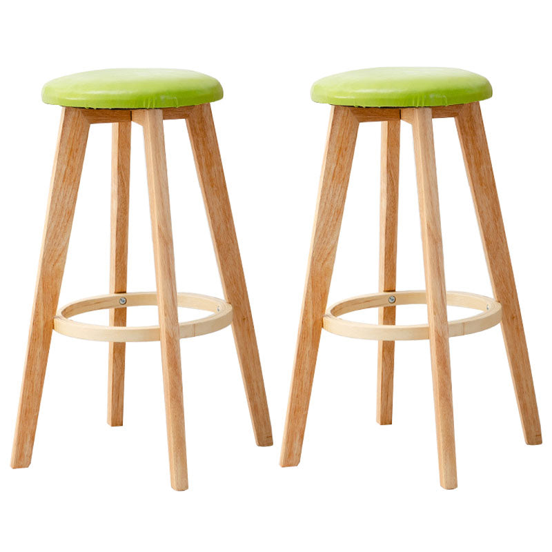 Scandinavian Matte Finish Solid Wood Bar Stool Restaurant Footrest Stool Green 2 Piece Set Clearhalo 'Bar Furniture' 'Bar Stools' 'bar_stools' 'furn' 'furn_bar_stools' 'Furniture' 'furniture_bar_stools' 'Kitchen & Dining Furniture' 4875675