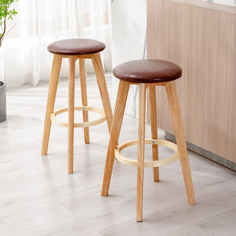 Scandinavian Matte Finish Solid Wood Bar Stool Restaurant Footrest Stool Clearhalo 'Bar Furniture' 'Bar Stools' 'bar_stools' 'furn' 'furn_bar_stools' 'Furniture' 'furniture_bar_stools' 'Kitchen & Dining Furniture' 4875678