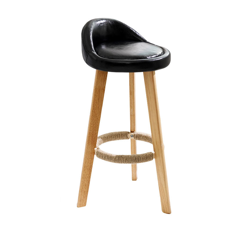 Scandinavian Restaurant Footrest Stool Matte Finish Upholstered Bar Stools Black 1 Piece Clearhalo 'Bar Furniture' 'Bar Stools' 'bar_stools' 'furn' 'furn_bar_stools' 'Furniture' 'furniture_bar_stools' 'Kitchen & Dining Furniture' 4875687