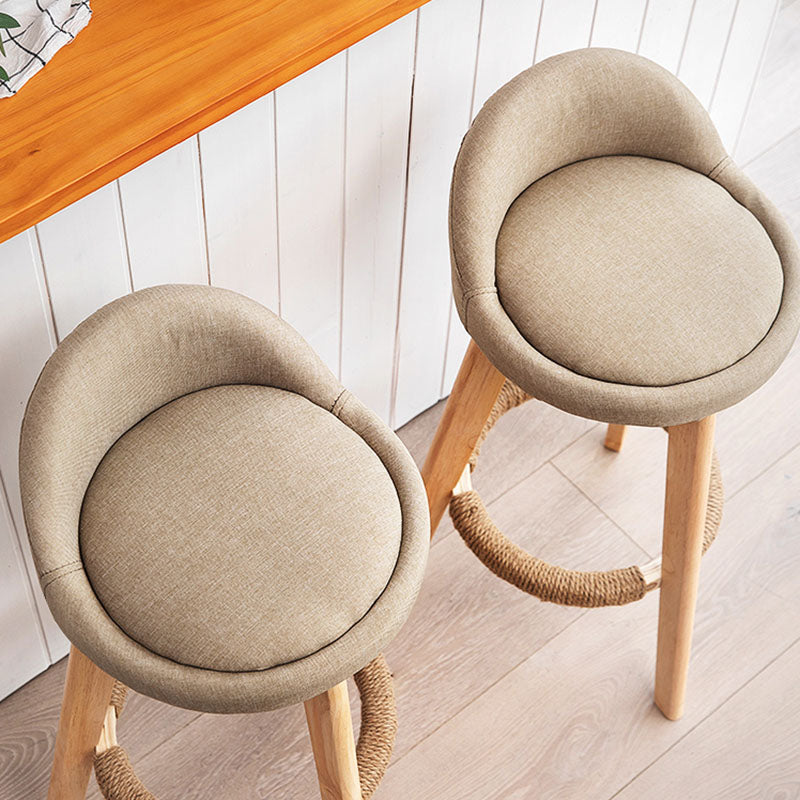 Scandinavian Restaurant Footrest Stool Matte Finish Upholstered Bar Stools Clearhalo 'Bar Furniture' 'Bar Stools' 'bar_stools' 'furn' 'furn_bar_stools' 'Furniture' 'furniture_bar_stools' 'Kitchen & Dining Furniture' 4875688