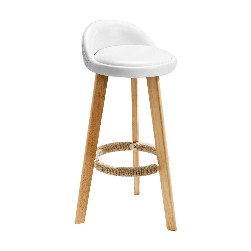 Scandinavian Restaurant Footrest Stool Matte Finish Upholstered Bar Stools White 1 Piece Clearhalo 'Bar Furniture' 'Bar Stools' 'bar_stools' 'furn' 'furn_bar_stools' 'Furniture' 'furniture_bar_stools' 'Kitchen & Dining Furniture' 4875692
