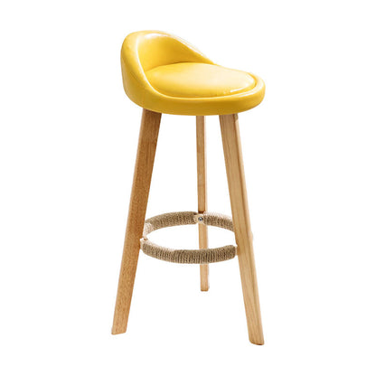Scandinavian Restaurant Footrest Stool Matte Finish Upholstered Bar Stools Yellow 1 Piece Clearhalo 'Bar Furniture' 'Bar Stools' 'bar_stools' 'furn' 'furn_bar_stools' 'Furniture' 'furniture_bar_stools' 'Kitchen & Dining Furniture' 4875697