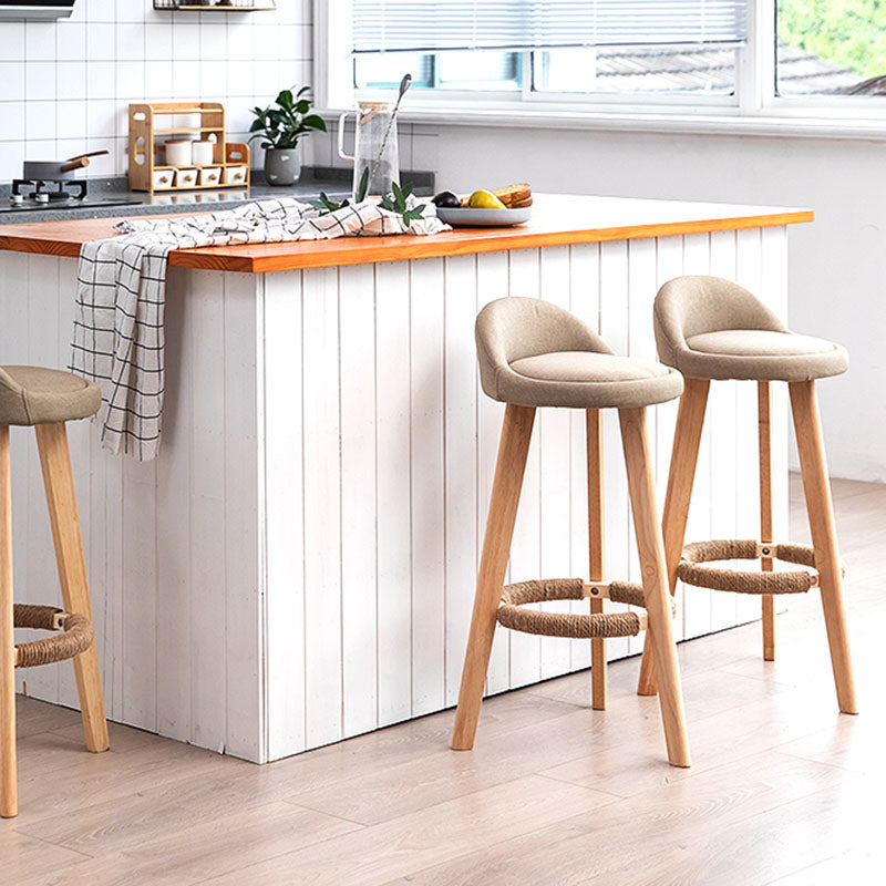 Scandinavian Restaurant Footrest Stool Matte Finish Upholstered Bar Stools Clearhalo 'Bar Furniture' 'Bar Stools' 'bar_stools' 'furn' 'furn_bar_stools' 'Furniture' 'furniture_bar_stools' 'Kitchen & Dining Furniture' 4875698