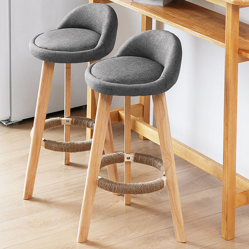 Scandinavian Restaurant Footrest Stool Matte Finish Upholstered Bar Stools Clearhalo 'Bar Furniture' 'Bar Stools' 'bar_stools' 'furn' 'furn_bar_stools' 'Furniture' 'furniture_bar_stools' 'Kitchen & Dining Furniture' 4875699