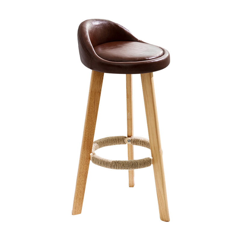 Scandinavian Restaurant Footrest Stool Matte Finish Upholstered Bar Stools Brown 1 Piece Clearhalo 'Bar Furniture' 'Bar Stools' 'bar_stools' 'furn' 'furn_bar_stools' 'Furniture' 'furniture_bar_stools' 'Kitchen & Dining Furniture' 4875702