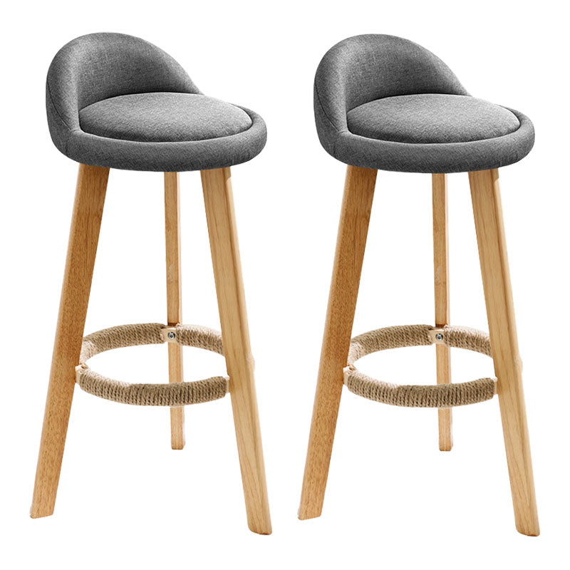 Scandinavian Restaurant Footrest Stool Matte Finish Upholstered Bar Stools Grey 2 Piece Set Clearhalo 'Bar Furniture' 'Bar Stools' 'bar_stools' 'furn' 'furn_bar_stools' 'Furniture' 'furniture_bar_stools' 'Kitchen & Dining Furniture' 4875703