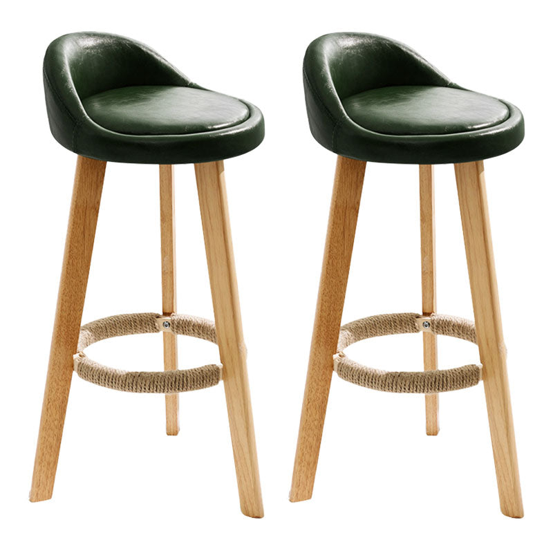 Scandinavian Restaurant Footrest Stool Matte Finish Upholstered Bar Stools Blackish Green 2 Piece Set Clearhalo 'Bar Furniture' 'Bar Stools' 'bar_stools' 'furn' 'furn_bar_stools' 'Furniture' 'furniture_bar_stools' 'Kitchen & Dining Furniture' 4875704