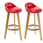 Scandinavian Restaurant Footrest Stool Matte Finish Upholstered Bar Stools Red 2 Piece Set Clearhalo 'Bar Furniture' 'Bar Stools' 'bar_stools' 'furn' 'furn_bar_stools' 'Furniture' 'furniture_bar_stools' 'Kitchen & Dining Furniture' 4875705