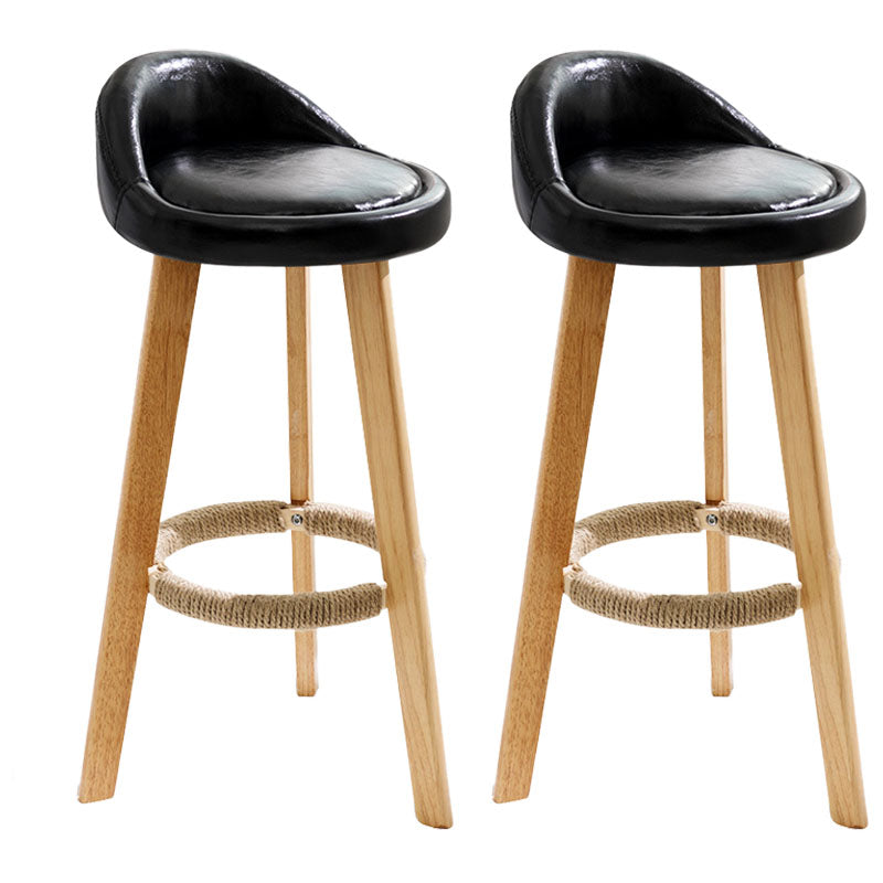 Scandinavian Restaurant Footrest Stool Matte Finish Upholstered Bar Stools Black 2 Piece Set Clearhalo 'Bar Furniture' 'Bar Stools' 'bar_stools' 'furn' 'furn_bar_stools' 'Furniture' 'furniture_bar_stools' 'Kitchen & Dining Furniture' 4875706
