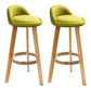 Scandinavian Restaurant Footrest Stool Matte Finish Upholstered Bar Stools Green 2 Piece Set Clearhalo 'Bar Furniture' 'Bar Stools' 'bar_stools' 'furn' 'furn_bar_stools' 'Furniture' 'furniture_bar_stools' 'Kitchen & Dining Furniture' 4875707