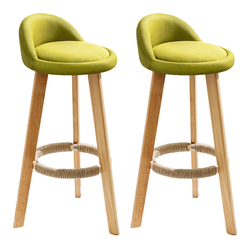 Scandinavian Restaurant Footrest Stool Matte Finish Upholstered Bar Stools Green 2 Piece Set Clearhalo 'Bar Furniture' 'Bar Stools' 'bar_stools' 'furn' 'furn_bar_stools' 'Furniture' 'furniture_bar_stools' 'Kitchen & Dining Furniture' 4875707