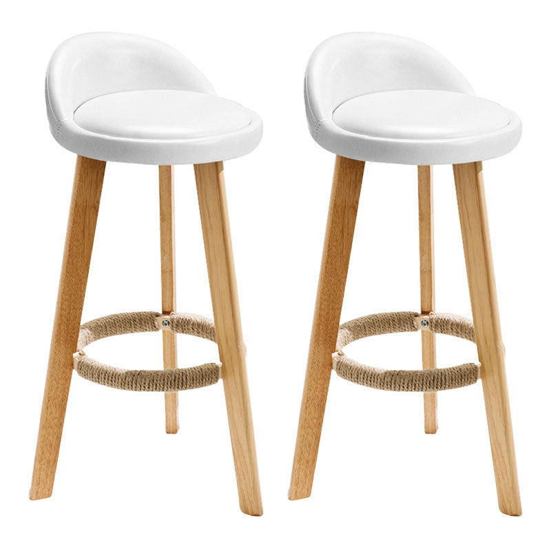 Scandinavian Restaurant Footrest Stool Matte Finish Upholstered Bar Stools White 2 Piece Set Clearhalo 'Bar Furniture' 'Bar Stools' 'bar_stools' 'furn' 'furn_bar_stools' 'Furniture' 'furniture_bar_stools' 'Kitchen & Dining Furniture' 4875708