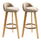 Scandinavian Restaurant Footrest Stool Matte Finish Upholstered Bar Stools Khaki 2 Piece Set Clearhalo 'Bar Furniture' 'Bar Stools' 'bar_stools' 'furn' 'furn_bar_stools' 'Furniture' 'furniture_bar_stools' 'Kitchen & Dining Furniture' 4875709