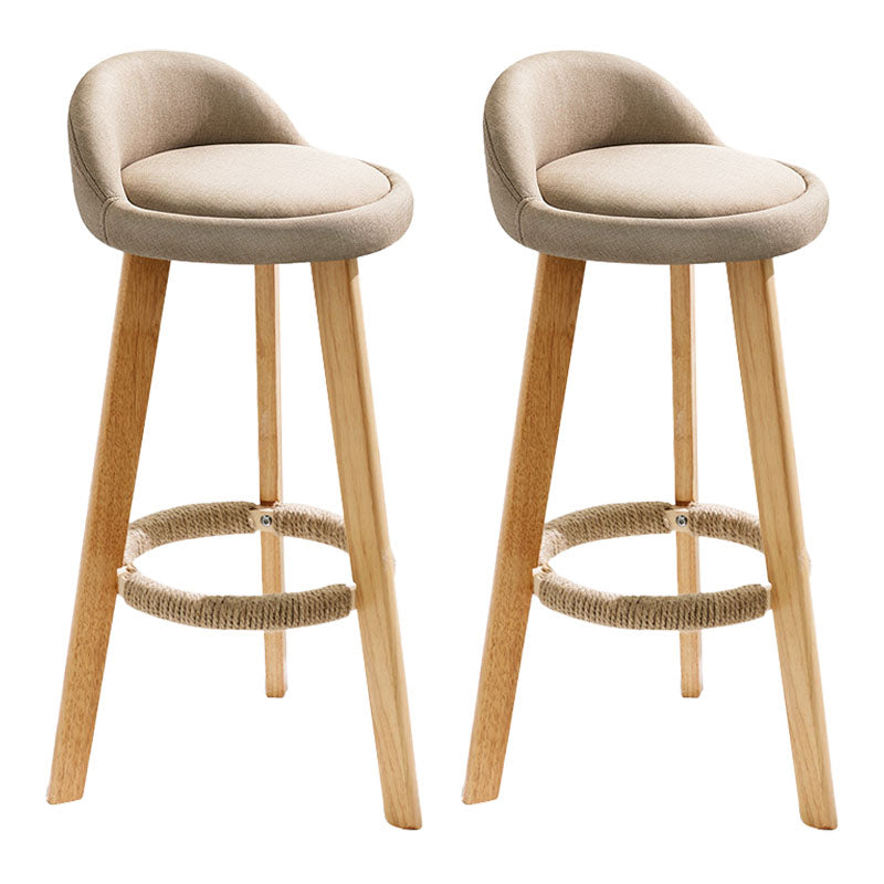 Scandinavian Restaurant Footrest Stool Matte Finish Upholstered Bar Stools Khaki 2 Piece Set Clearhalo 'Bar Furniture' 'Bar Stools' 'bar_stools' 'furn' 'furn_bar_stools' 'Furniture' 'furniture_bar_stools' 'Kitchen & Dining Furniture' 4875709