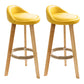 Scandinavian Restaurant Footrest Stool Matte Finish Upholstered Bar Stools Yellow 2 Piece Set Clearhalo 'Bar Furniture' 'Bar Stools' 'bar_stools' 'furn' 'furn_bar_stools' 'Furniture' 'furniture_bar_stools' 'Kitchen & Dining Furniture' 4875711