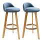 Scandinavian Restaurant Footrest Stool Matte Finish Upholstered Bar Stools Blue 2 Piece Set Clearhalo 'Bar Furniture' 'Bar Stools' 'bar_stools' 'furn' 'furn_bar_stools' 'Furniture' 'furniture_bar_stools' 'Kitchen & Dining Furniture' 4875712