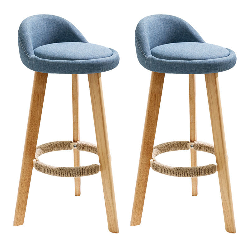 Scandinavian Restaurant Footrest Stool Matte Finish Upholstered Bar Stools Blue 2 Piece Set Clearhalo 'Bar Furniture' 'Bar Stools' 'bar_stools' 'furn' 'furn_bar_stools' 'Furniture' 'furniture_bar_stools' 'Kitchen & Dining Furniture' 4875712