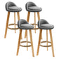 Scandinavian Restaurant Footrest Stool Matte Finish Upholstered Bar Stools Grey 4 Piece Set Clearhalo 'Bar Furniture' 'Bar Stools' 'bar_stools' 'furn' 'furn_bar_stools' 'Furniture' 'furniture_bar_stools' 'Kitchen & Dining Furniture' 4875715